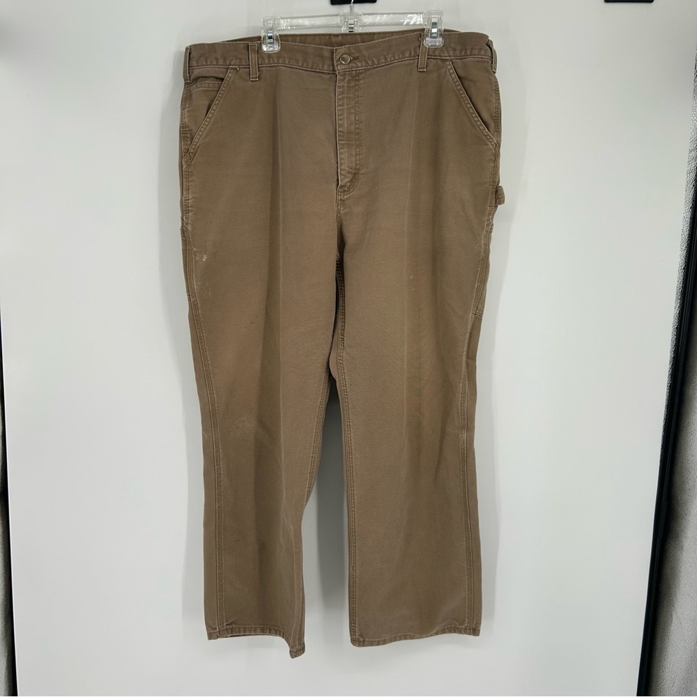 Carhartt Men's Casual Carpenter Thick 100% Cotton Khaki Work Pants Size 42x30